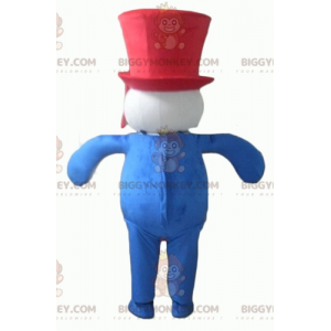 BIGGYMONKEY™ Plump Rot Weiß Blau Schneemann Maskottchen Kostüm