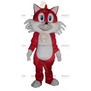 BIGGYMONKEY™ Blue Eyed Red and White Fox Mascot Costume -