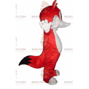 BIGGYMONKEY™ Blue Eyed Red and White Fox-maskottiasu -