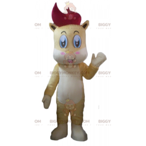 BIGGYMONKEY™ Traje de mascote de potro pequeno amarelo branco