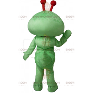 Στολή μασκότ BIGGYMONKEY™ Green Caterpillar με χαμογελαστά
