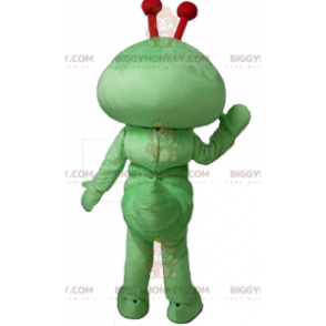 Kostium maskotka uśmiechnięty owad zielony gąsienica BIGGYMONKEY™ z okularami - Maskotki owadów - BiggyMonkey.com
