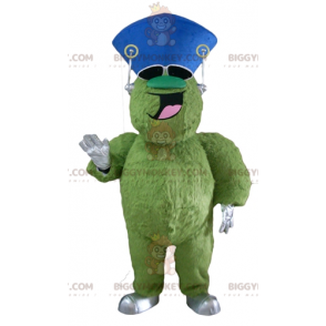 Mycket leende hårig fylligt grönt monster BIGGYMONKEY™ maskotdräkt - Monster maskot - BIGGYMONKEY_03060 - BiggyMonkey.com