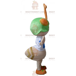 BIGGYMONKEY™ Costume da mascotte di formica rosa con elmo verde
