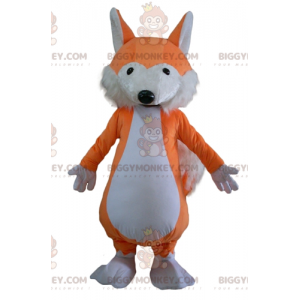 Costume de mascotte BIGGYMONKEY™ de renard orange et blanc doux