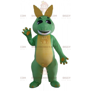 BIGGYMONKEY™ Green and Yellow Dragon Dinosaur Mascot Costume -