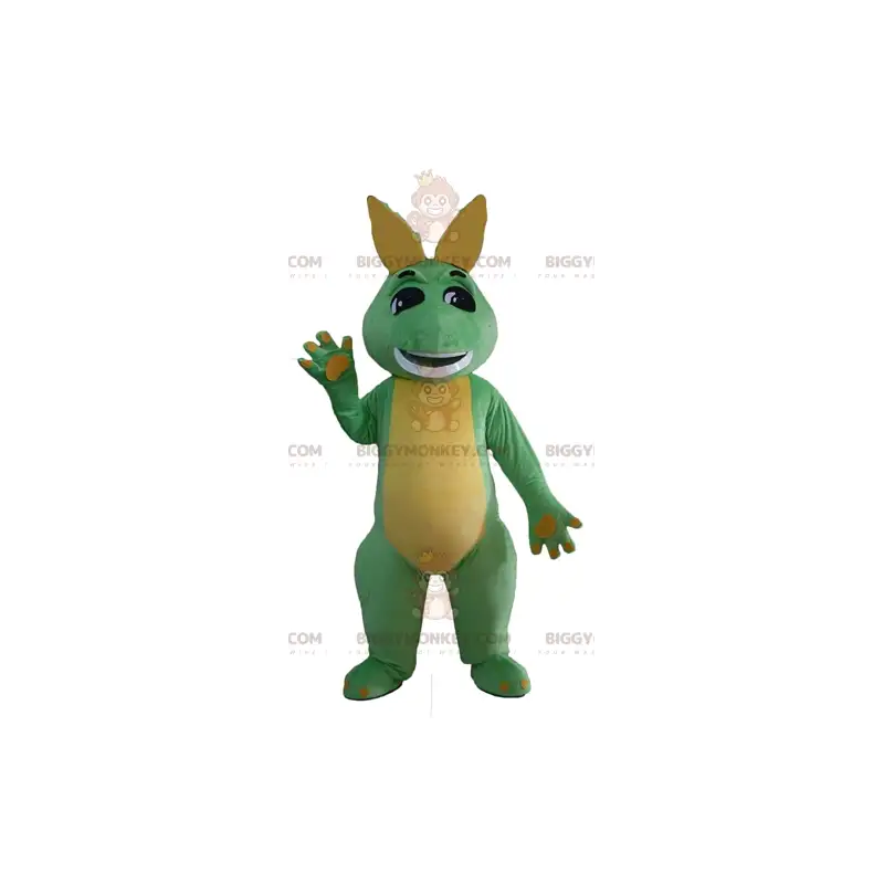 Kostým maskota dinosaura BIGGYMONKEY™ zeleného a žlutého draka Kostým maskota dinosaura BIGGYMONKEY™ zeleného a žlutého draka