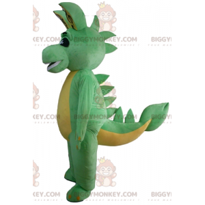 BIGGYMONKEY™ Green and Yellow Dragon Dinosaur Mascot Costume –