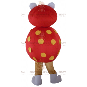Kostým maskota BIGGYMONKEY™ s červenými a žlutými puntíky