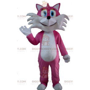 Cute and Flirty Pink and White Fox BIGGYMONKEY™ Mascot Costume