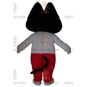 Costume da mascotte gatto bianco e nero BIGGYMONKEY™ in abito