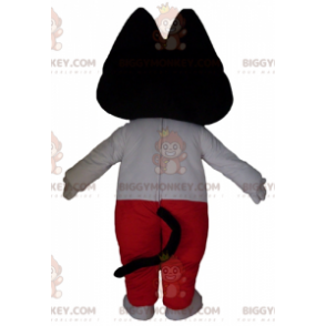 Black and White Cat BIGGYMONKEY™ Mascot Costume in White and