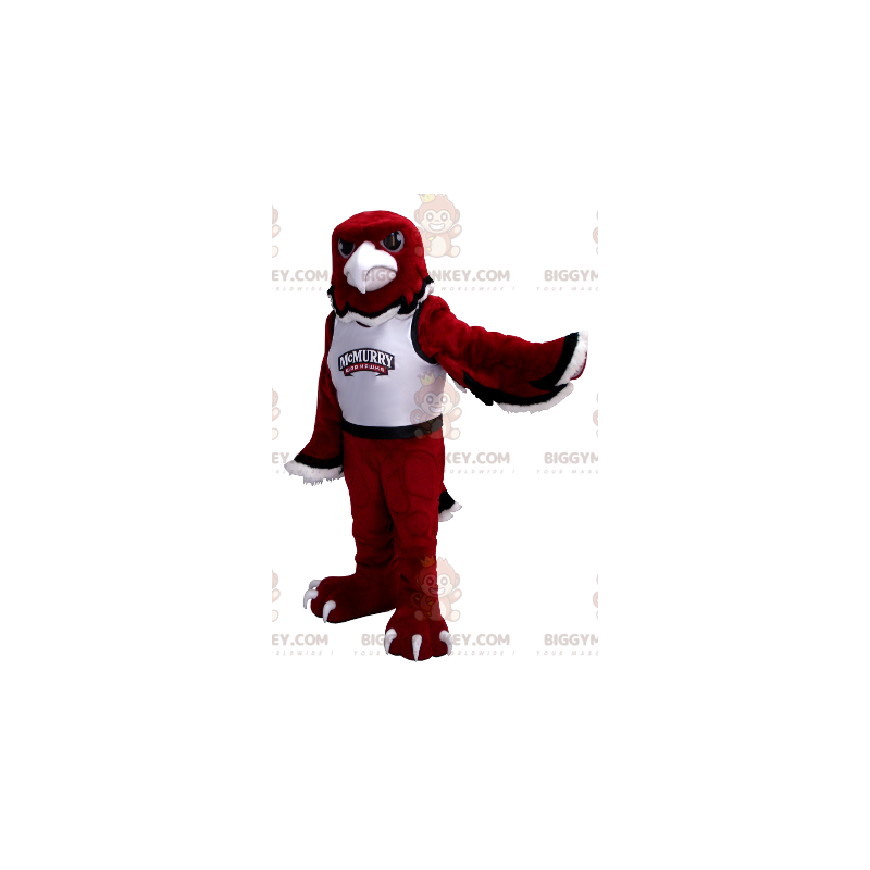 Schwarz-weißer roter Adler BIGGYMONKEY™ Maskottchen-Kostüm -