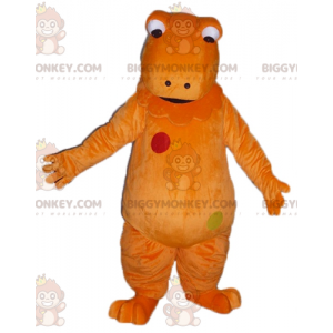 Costume mascotte BIGGYMONKEY™ del famoso dinosauro arancione