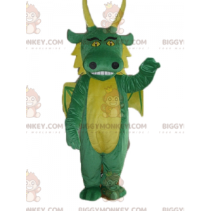Traje de mascote gigante de dragão verde e amarelo BIGGYMONKEY™
