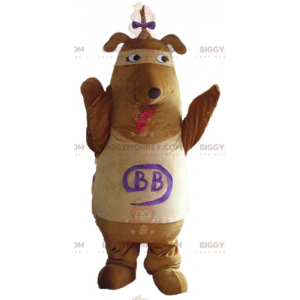 Costume de mascotte BIGGYMONKEY™ de chien marron et beige avec