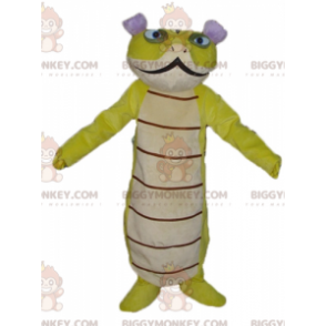 Precioso y original disfraz de mascota serpiente verde y blanca