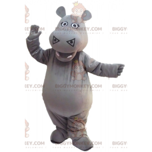 Cute and Awesome Gray Hippo BIGGYMONKEY™ Mascot Costume -
