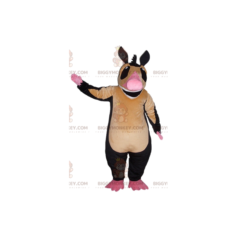 Very Smiling Brown Pink and Black Tapir BIGGYMONKEY™ Mascot