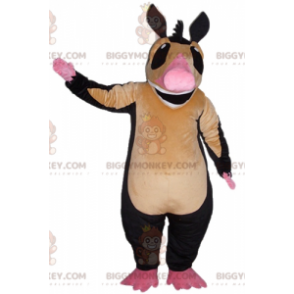 Kostium maskotka bardzo uśmiechnięty brązowo-różowo-czarny tapir BIGGYMONKEY™ - Niesklasyfikowane maskotki - BiggyMonkey.com