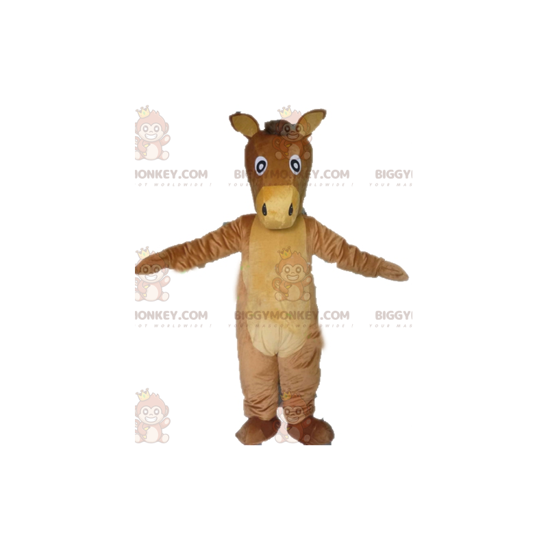 Giant Donkey Brown and Beige Horse BIGGYMONKEY™ Mascot Costume - Horse Mascots - BIGGYMONKEY_03089 - BiggyMonkey.com