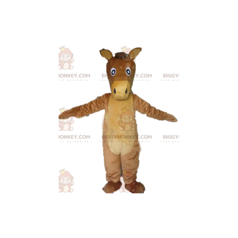 motivet Endeløs chokolade Kæmpe æsel brun og beige hest BIGGYMONKEY™ maskot Skære L (175-180CM)