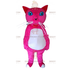 Blue Eyes Pink and White Cat BIGGYMONKEY™ Mascot Costume -