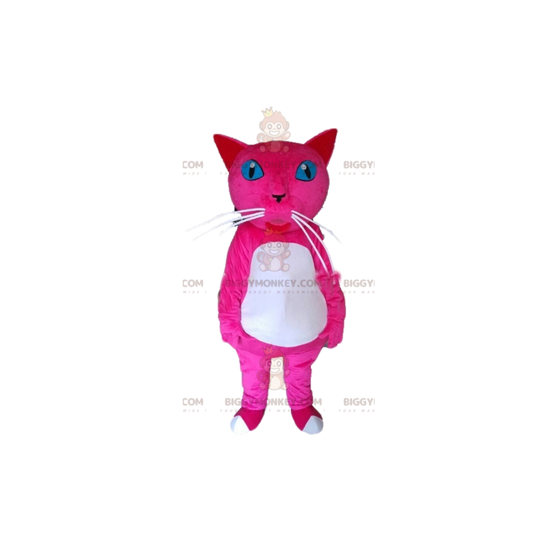 Blue Eyes Pink and White Cat BIGGYMONKEY™ Mascot Costume -