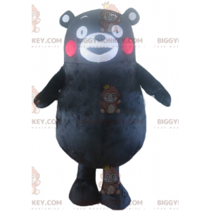 BIGGYMONKEY™ Big Black Bear With Red Cheeks Mascot Costume -