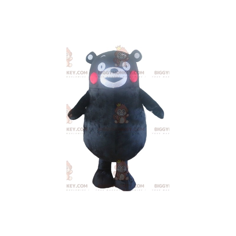 Traje de mascote de grande urso preto com bochechas vermelhas Traje de mascote de grande urso preto com bochechas vermelhas
