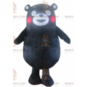 BIGGYMONKEY™ Maskottchen-Kostüm, großer schwarzer Bär mit roten