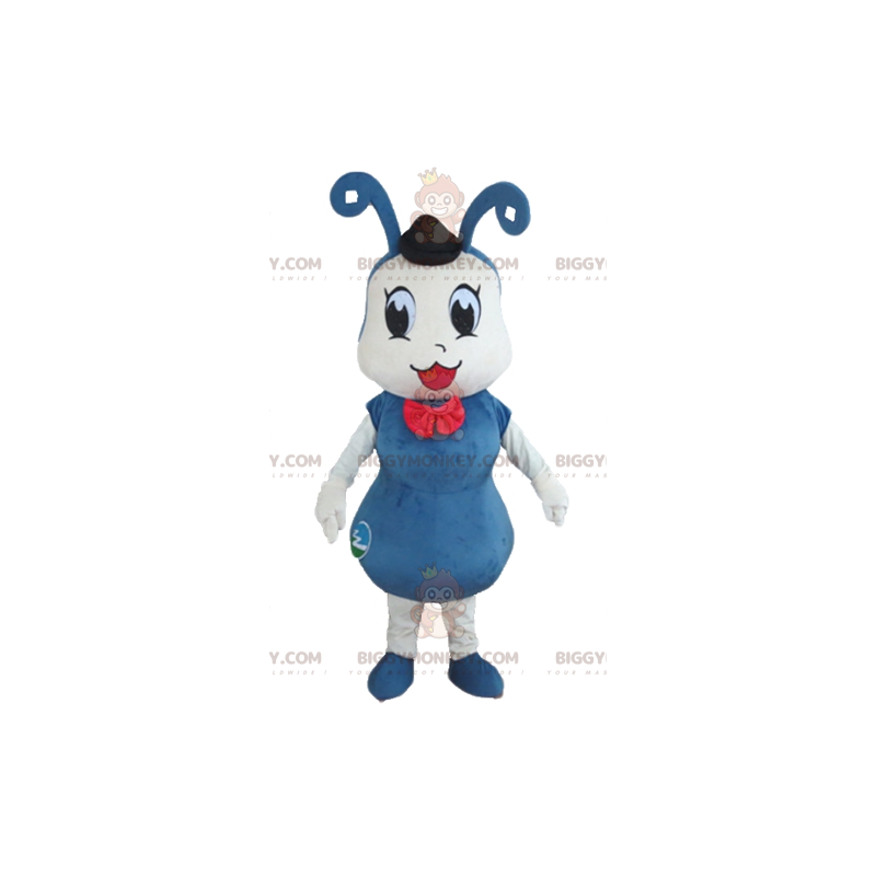 Blau-weißes Insekten-Ameisen-BIGGYMONKEY™-Maskottchen-Kostüm - Blau-weißes Insekten-Ameisen-BIGGYMONKEY™-Maskottchen-Kostüm -