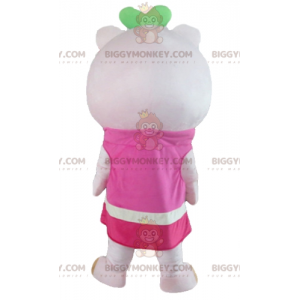 Vaaleanpunainen Teddy BIGGYMONKEY™ maskottiasu mekolla -