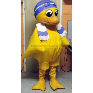 Yellow Chick BIGGYMONKEY™ maskotdräkt med badmössa -