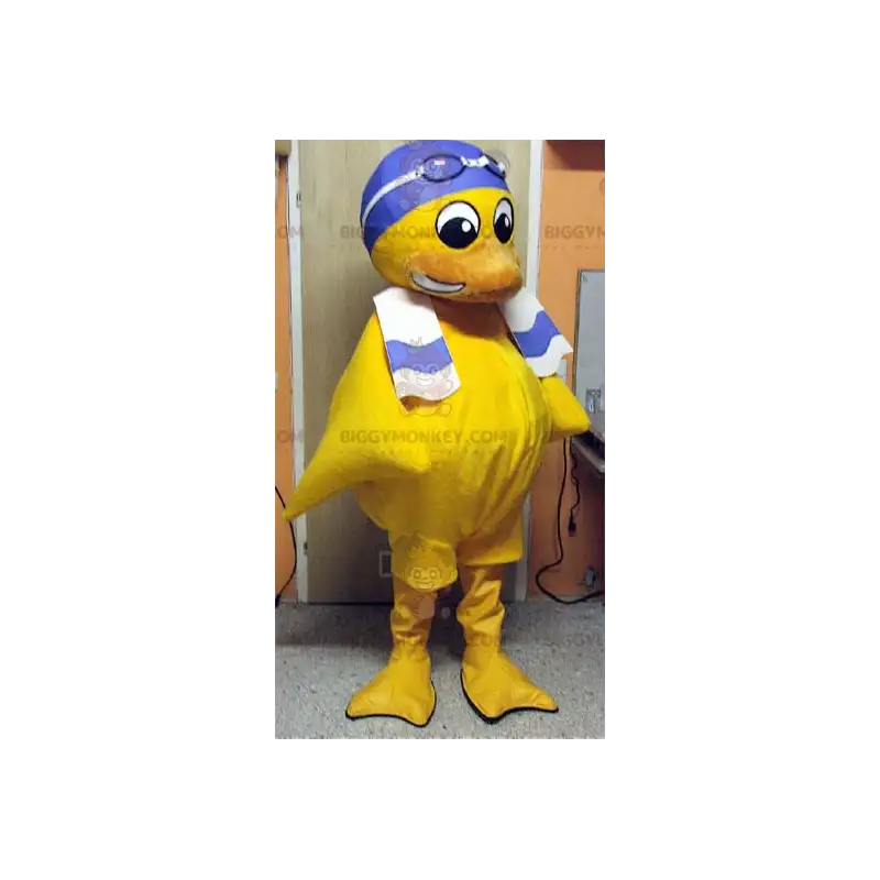 Yellow Chick BIGGYMONKEY™ Mascot Costume With Swim Cap – Yellow Chick BIGGYMONKEY™ Mascot Costume With Swim Cap –