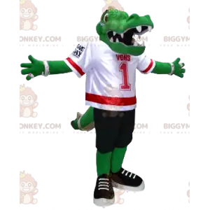 Στολή μασκότ Green Crocodile BIGGYMONKEY™ με στολή αμερικανικού