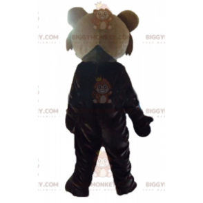 Gigantisch tweekleurig bruin teddy BIGGYMONKEY™ mascottekostuum