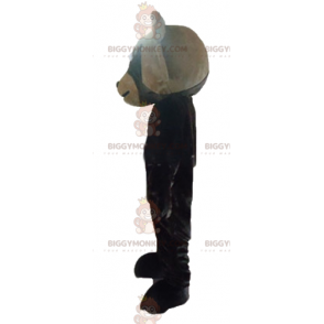 Traje de mascote de pelúcia marrom gigante de dois tons