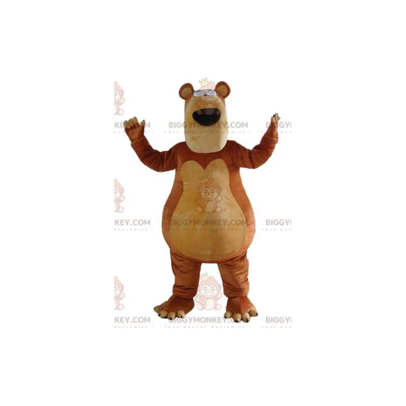 Disfraz de mascota BIGGYMONKEY™ de oso marrón y beige muy Disfraz de mascota BIGGYMONKEY™ de oso marrón y beige muy