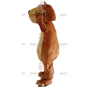 Very Plump and Funny Brown and Beige Bear BIGGYMONKEY™ Mascot