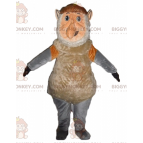 BIGGYMONKEY™ Disfraz de mascota de mono gnomo marrón, rosa y