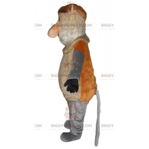 BIGGYMONKEY™ bruin roze en grijs gnome Monkey mascotte kostuum
