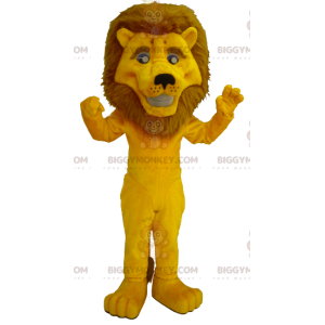 Big Mane Yellow Lion BIGGYMONKEY™ Mascot Costume -