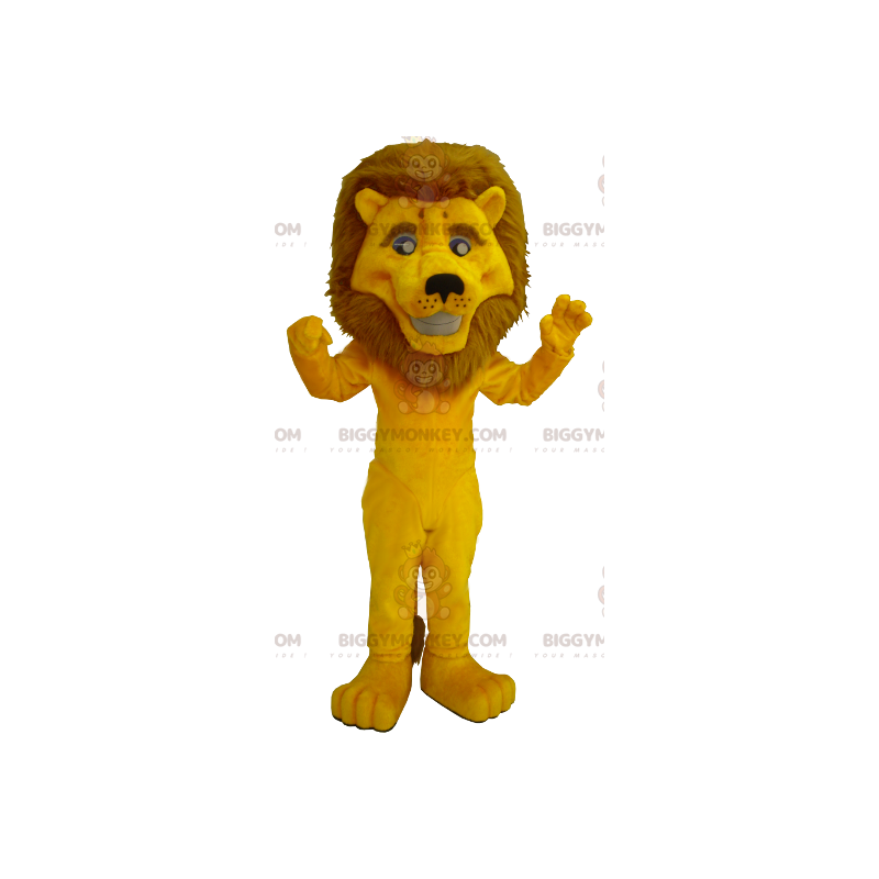 Big Mane Yellow Lion BIGGYMONKEY™ Maskottchen-Kostüm -