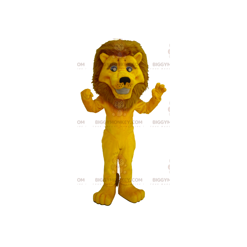Disfraz de mascota BIGGYMONKEY™ de león amarillo de melena Disfraz de mascota BIGGYMONKEY™ de león amarillo de melena
