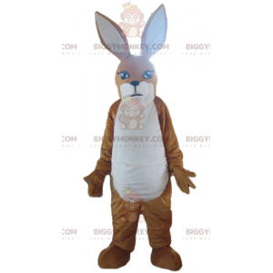 Στολή μασκότ κουνελιού BIGGYMONKEY™ Brown & White Kangaroo - Μασκότ κουνελιού - BIGGYMONKEY_03103 - BiggyMonkey.com