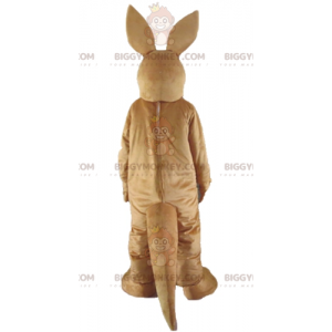 BIGGYMONKEY™ Ruskea-valkoinen Kangaroo Rabbit -maskottiasu - Kani maskotti - BIGGYMONKEY_03103 - BiggyMonkey.com