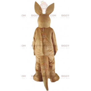 BIGGYMONKEY™ Ruskea-valkoinen Kangaroo Rabbit -maskottiasu - Kani maskotti - BIGGYMONKEY_03103 - BiggyMonkey.com