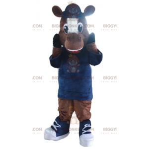 Braun-weißes Colt Horse BIGGYMONKEY™ Maskottchen-Kostüm - Pferdemaskottchen - BIGGYMONKEY_03106 - BiggyMonkey.com