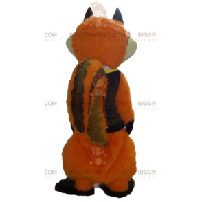 Orange og hvid rævekat BIGGYMONKEY™ maskotkostume med briller -